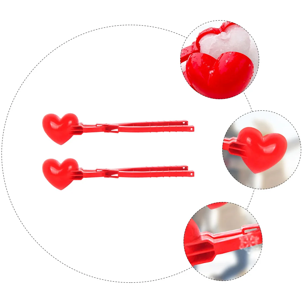 Machine à Clip en forme de cœur, 2 pièces, jouets d'extérieur amusants d'hiver, jeux de neige en plastique ABS, mains propres, jeu de plage chaud, sable