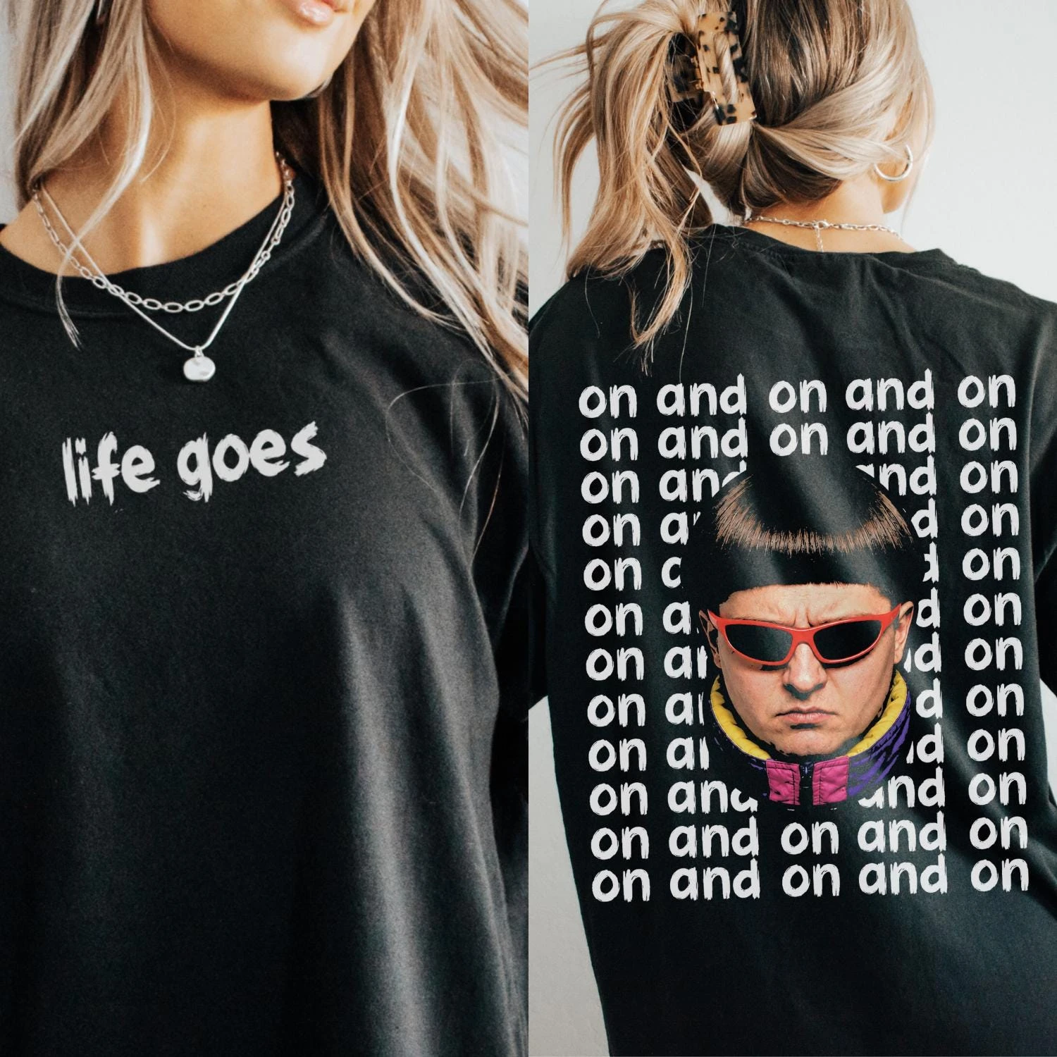 Oliver Tree Shirt Life Goes on Printed Pattern Pure Cotton T-shirt Y2K Music Fan Shirt 2026 Summer Men's Women's Street Clothing