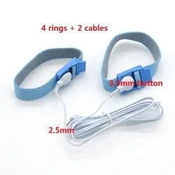 Conductive Adjustable Estim Wrist Strap Components 2pcs/4pcs Blue Stim Loops with DC3.5mm Snap Wires