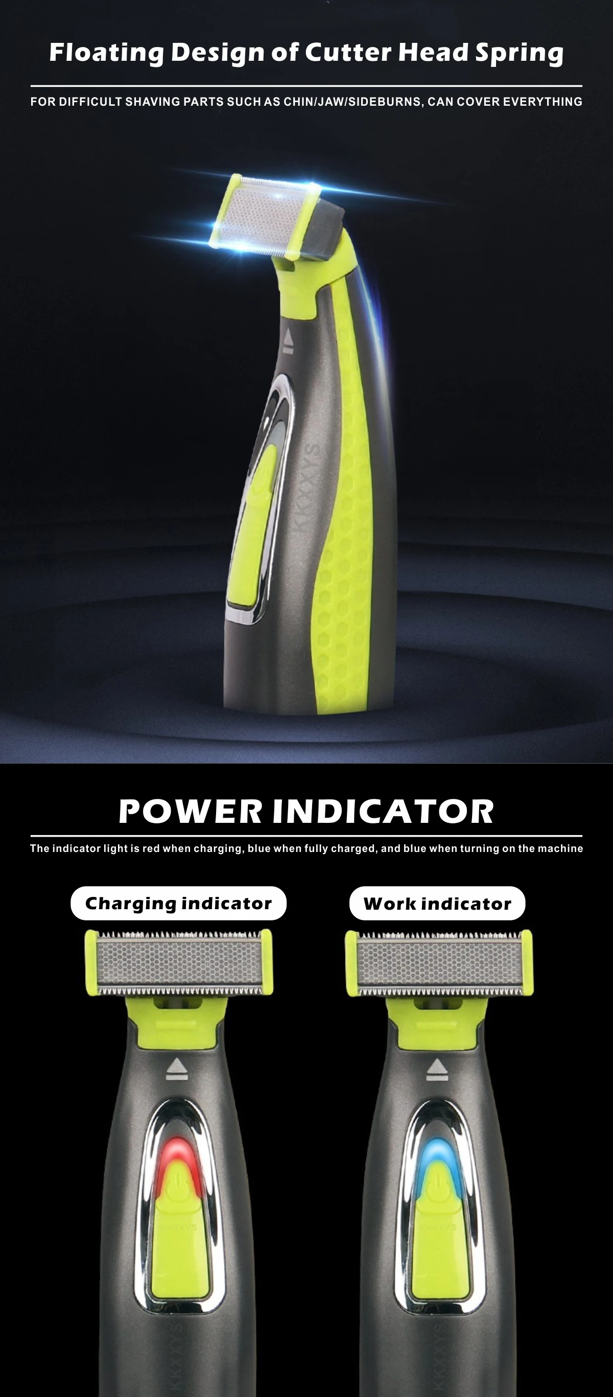Rasoir électrique MLG Pour Hommes - Tondeuse Barbe Rechargeable - Lavable