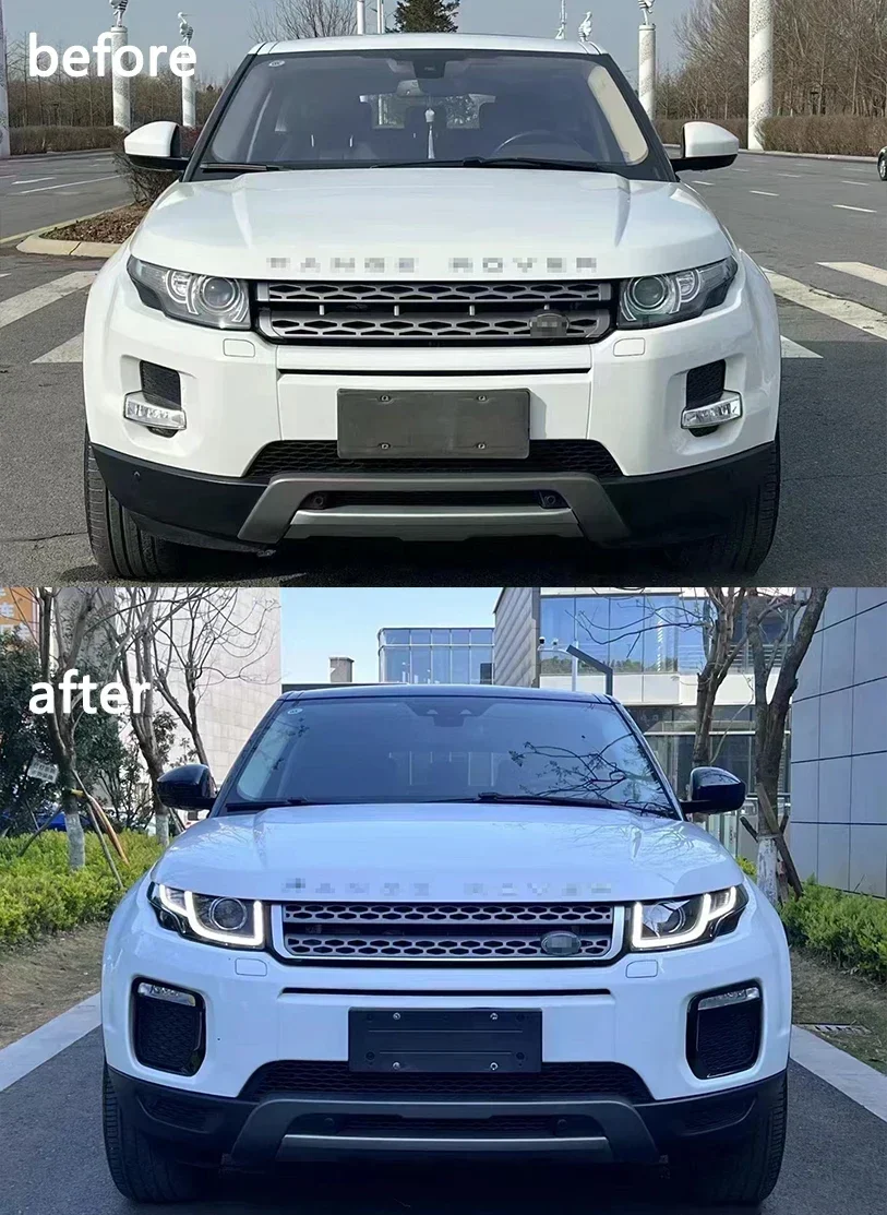 Conversion Body Kit Facelift Bodykit Front/Rear Bumper Upgrade for Range Rover Evoque 2010-2015 up to 2016-2019 OEM