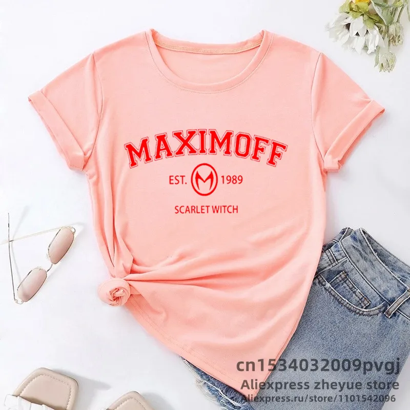 Wanda Maximoff 1989 Vintage Tshirts Women Men Wandavision TV Series Letter Print Woman T-shirt Top Short Sleeve T-shirts