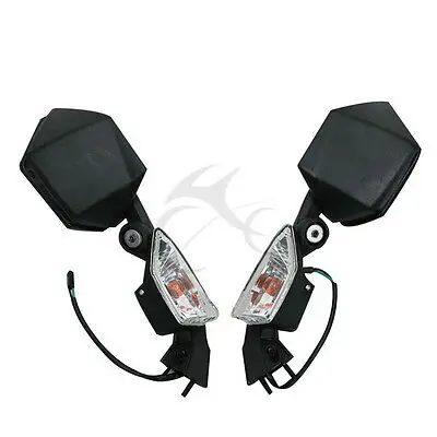 

Motorcycle Side Rear View Mirrors Turn Signal For Kawasaki Ninja ZX10R 2008-2010 ZX6R 2005-2008