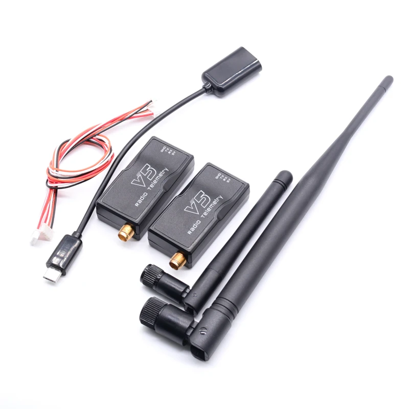 3DR Radio V5 Telemetry Module 915Mhz 433Mhz 1000MW/500MW Air & Ground Data Transmit with OTG Cables for APM 2.8 Pixhawk 2.4.8