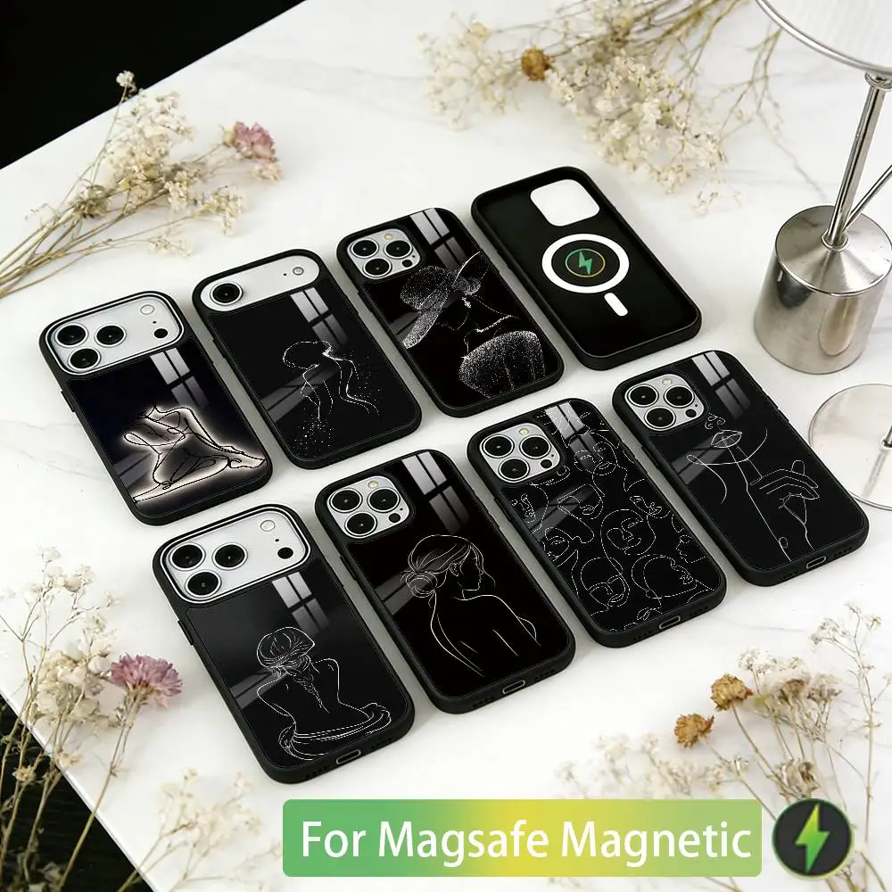 

Art Sexy Body Woman Phone Case For iPhone17,16,15,14,13,12,11 Plus,Pro Magnetic with Magsafe Wireless Charging