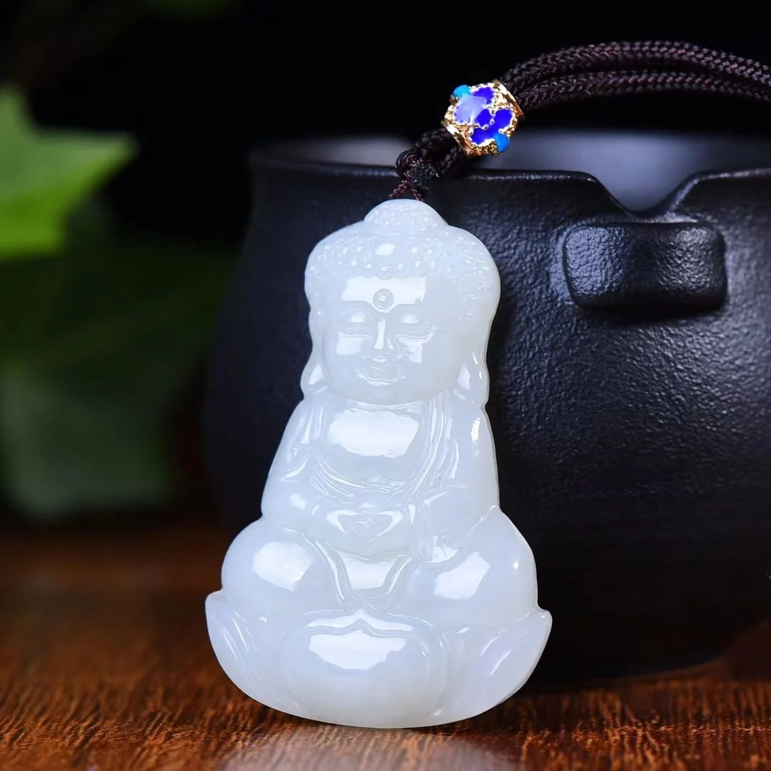 

Exquisite Hotan Jade Baby Buddha Pendant Jewelry 1437#