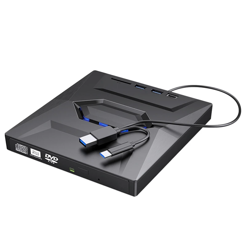 External DVD CD Writer Burner CD And DVD Player Type C/USB3.0 External DVD CD Drive For PC Laptop Windows 11/10/8/7