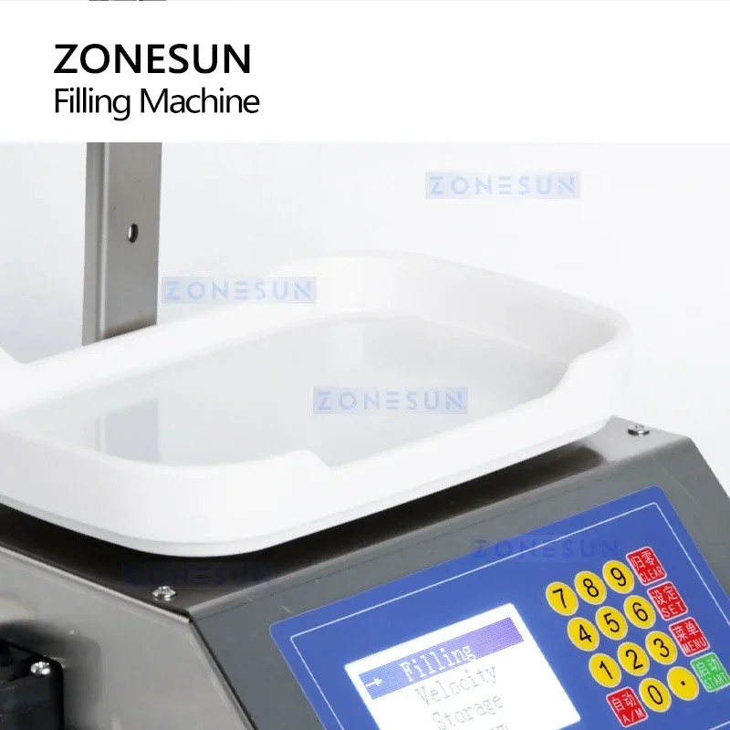 ZONESUN ZS-M1080S 5-1000g Electric Small Liquid Weighing Filling Machine Water Juice Milk Plastic Bottle Quantitative Filler
