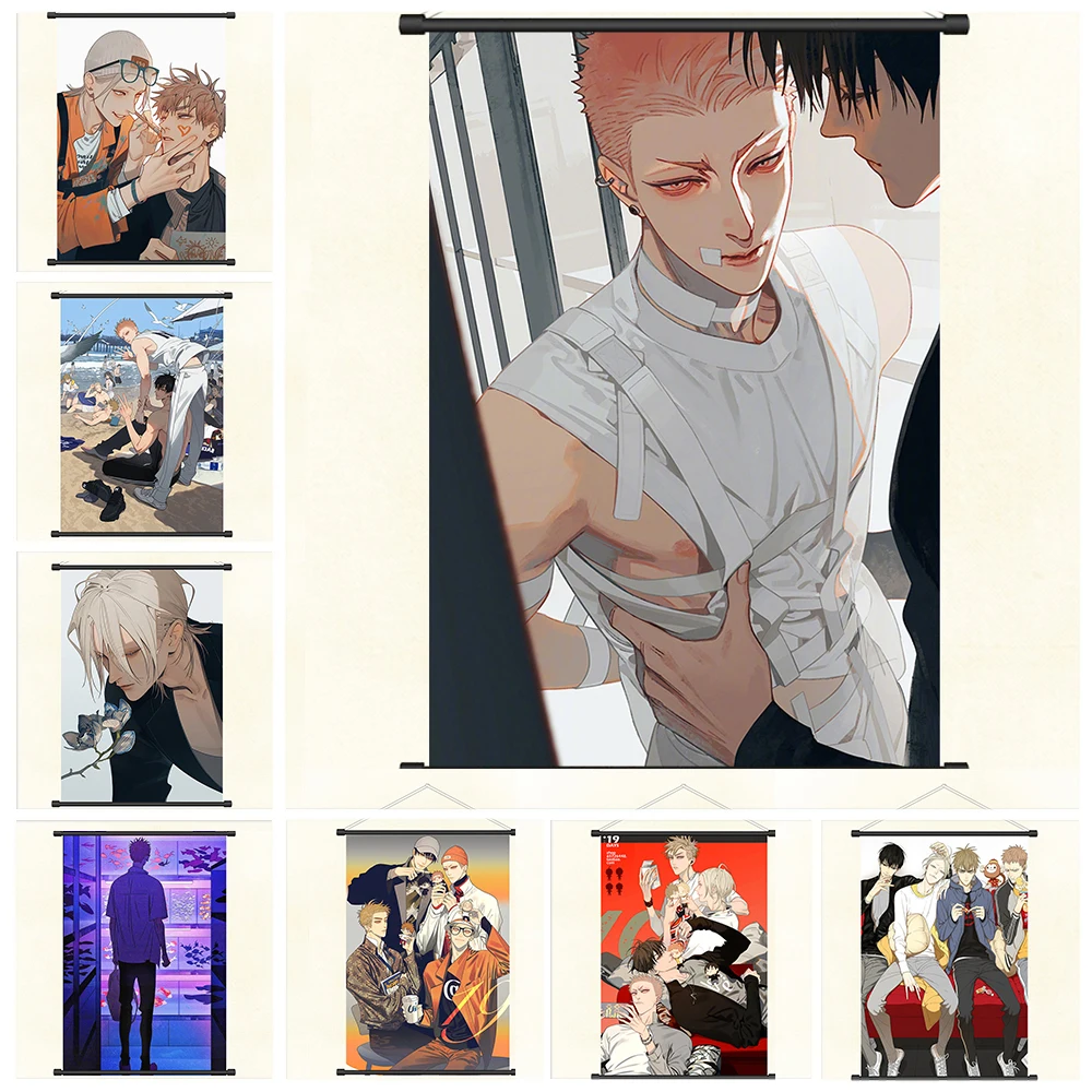 

19tian he tian mo guan shan jian yi Decoration Picture Mural Anime Painting Cartoon Comics Poster Canvas and Wall Prints Decor