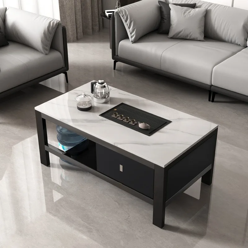 Living Room Magazine Coffee Table Storage White Minimalist Aesthetic Coffee Tables Rectangle Side Meuble De Salon Furnitures