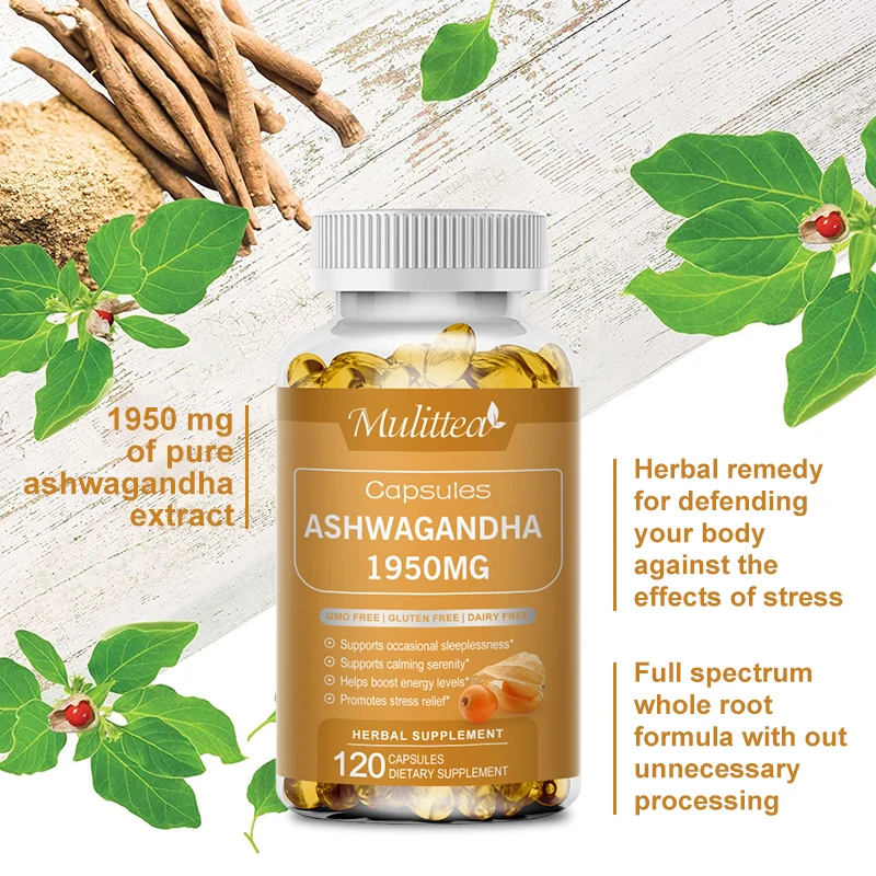 Mulittea Ashwagandha Extract for Increases Your Energy and Desire Relieve Stress Support Mood & Focus Support Sleep Health