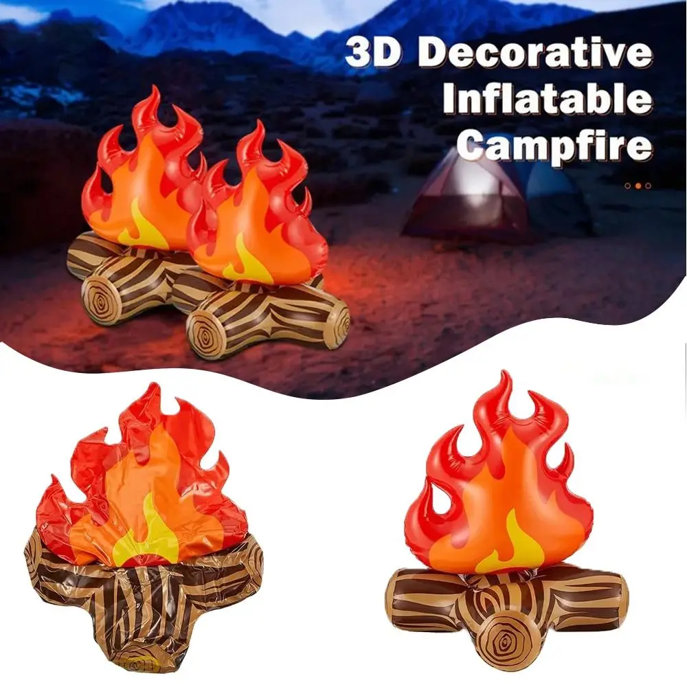 PVC Inflatable Campfire Gas-filled Flame Model Simulated Flame Simulation Camping Accessory Camping Props Toys Party Decoration