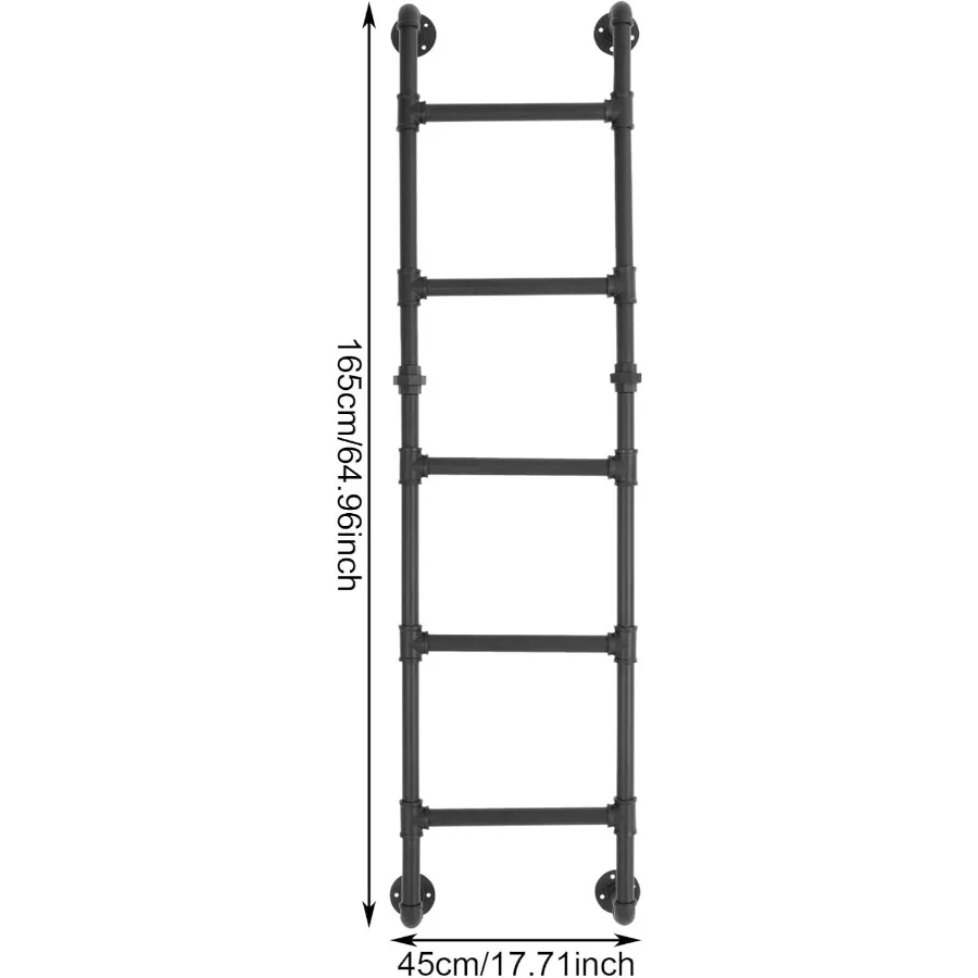 سلم سرير بطابقين مثبت على الحائط والأرضيات لآبار نافذة الطابق السفلي والانتقالي، سلم معدني متين مثالي لعلبة RV