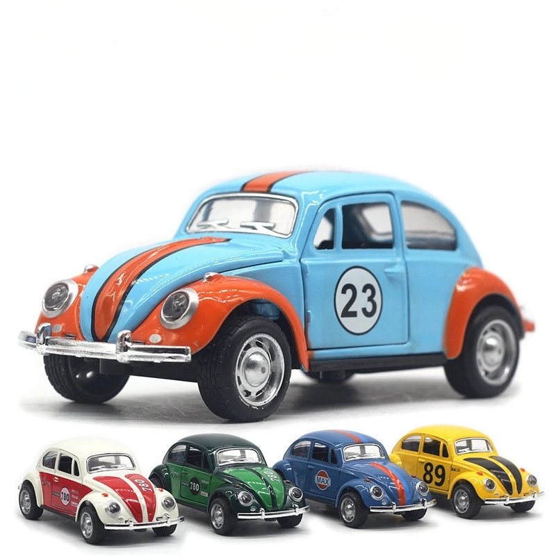 1:32 Alloy Beetle painting racing classic car model, pull back the door, car model, Amazon hot sale