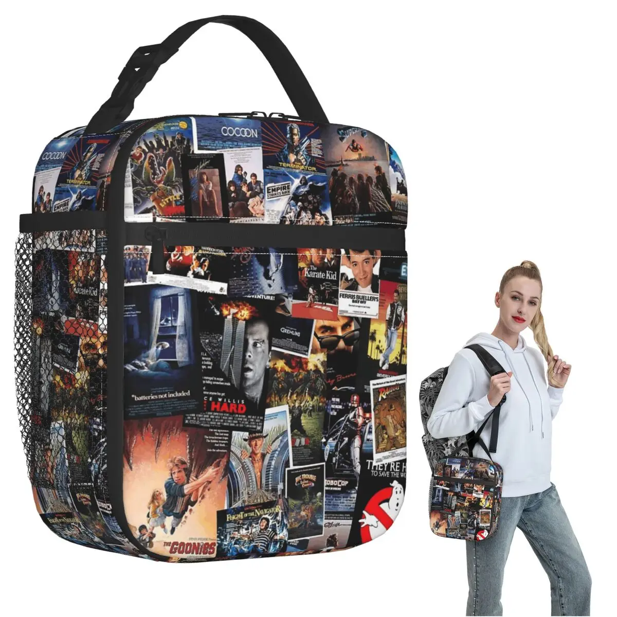 

Плакаты из фильмов 1980-х годов, изолированная сумка для обеда для женщин и детей, герметичные коробки для еды, термосумка для ланча