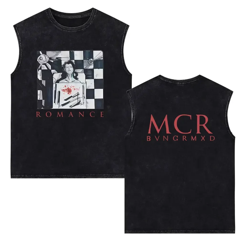 Customization My Chemical Romance Vintage Washed Tank Tops Three Cheers For Sweet Revenge Sleeveless Vest Men Retro Punk Emo Roc