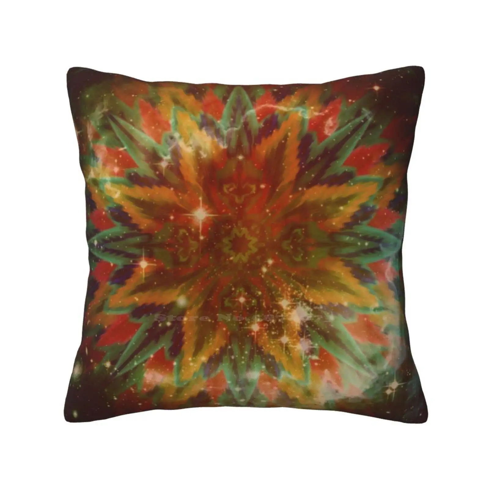 

Dark Flower Mandala Fashion Sofa Throw Pillow Cover Pillowcase Mandala Chakra Flower Colourful Water Color Water Colour Leaves