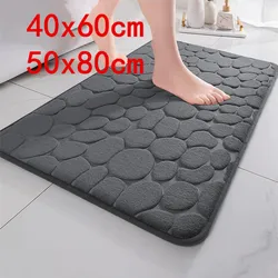 Mat Non-slip Carpets Coral Fleece Floor Mat Household Memory Foam Embroidered Bathroom Thickened Absorbent Floor Mat Door