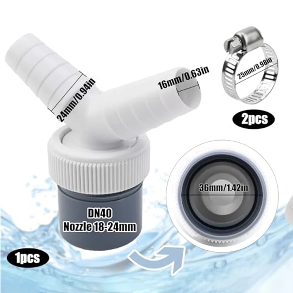 Waste Water Disposal Y-shaped Double Connection Drain Adapter Washing Robust Construction Tumble Dryer Compatible