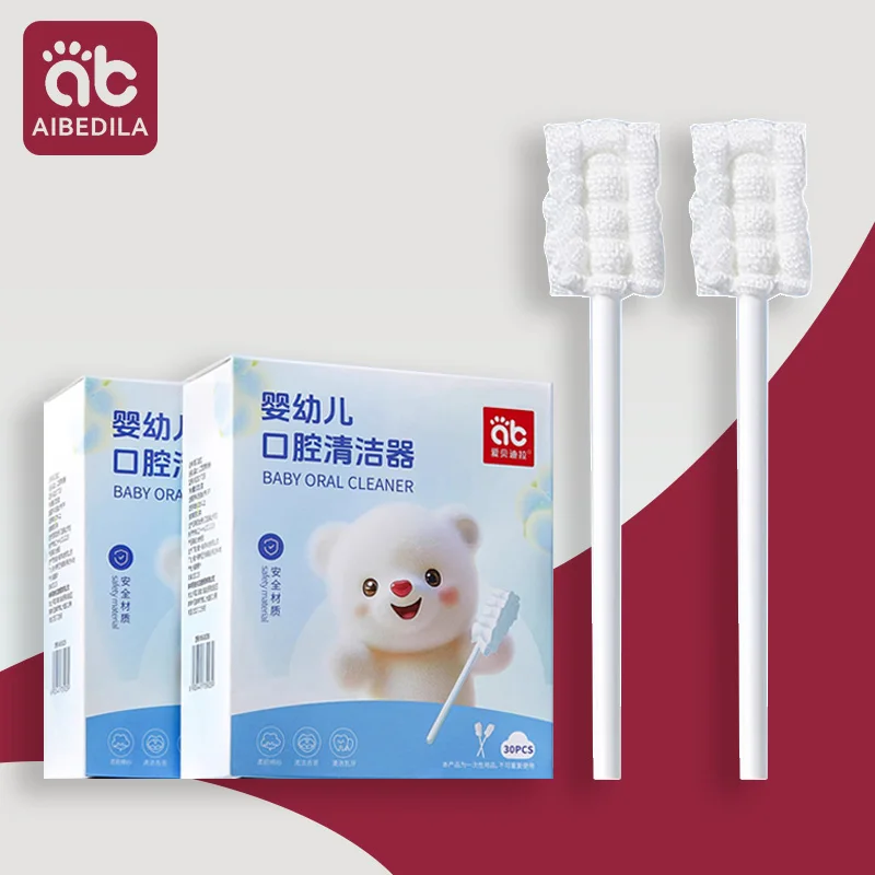 AIBEDILA 2 Boxes Baby Mouth Cleaning Stick Disposable Cleaner Teeth Gauze Toothbrush Newborn Oral Care Tool Infant Toothbrush
