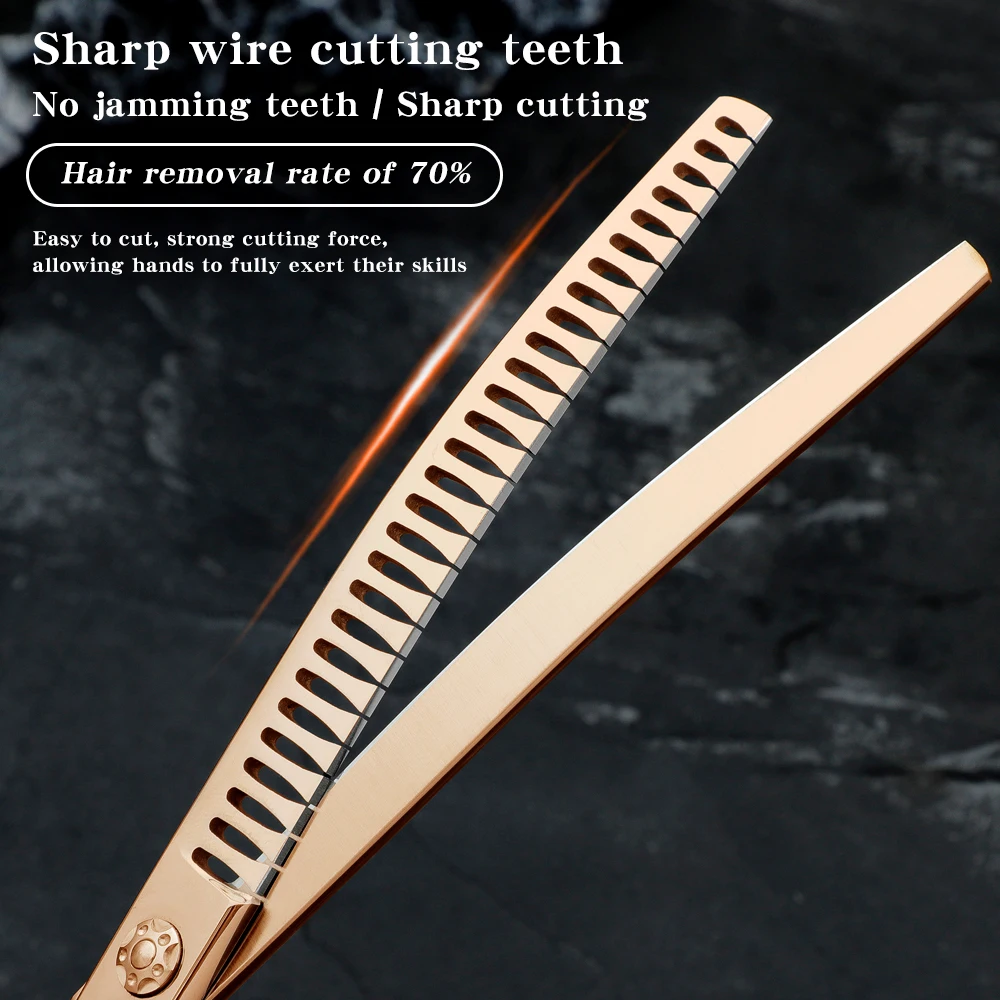 professional-75-inch-pet-grooming-scissors-rose-gold-curved-fishbone-design-for-thinning-ergonomic-sharp-handle-for-dog-groomin