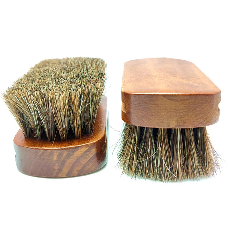 Useful Wood Handle Shoe Brush Shoe Polish Brush Soft Pig Bristles Brush Cleaner Shoe Cleaning Brush For Car and Shoe Accessories