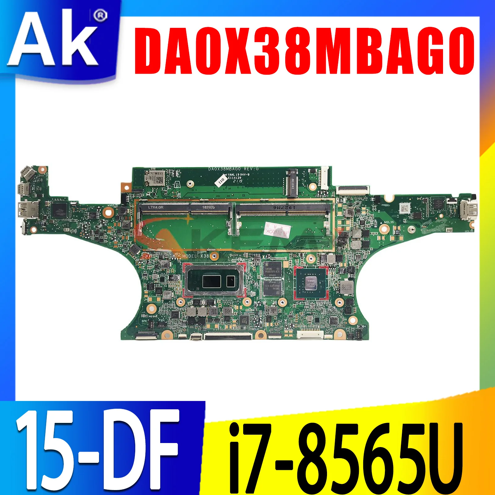 

L38128-601 Mainboard For HP Spectre X360 15-DF Laptop Motherboard DA0X38MBAG0 With MX150 2G i7-8565U 100% Full Tested