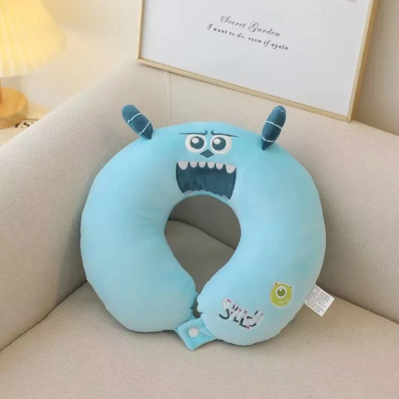 Cartoon Stich U-förmigen Hals Kissen Kawaii Gefüllte Anime Komfortable Alien Sullivan Nickerchen Kissen Flugzeug Reise Kissen Weihnachten Geschenke