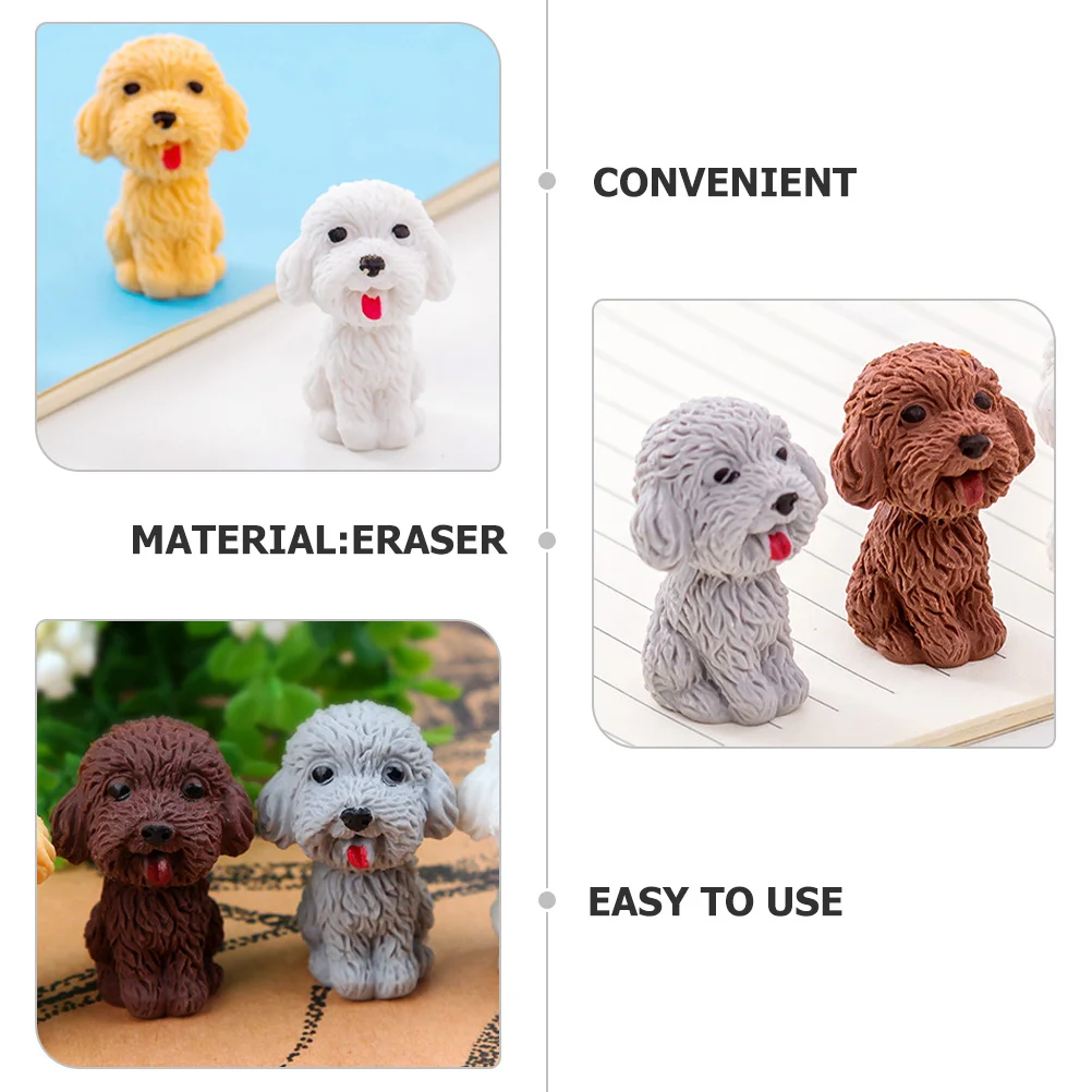 24 szt. Urocze gumki do mazania w kształcie zwierzątek, mini gumki z motywem psów do naprawy błędów przy pisaniu, dekoracji, na biurko, upominki na przyjęcia, zestaw artykułów papierniczych hurtowo.