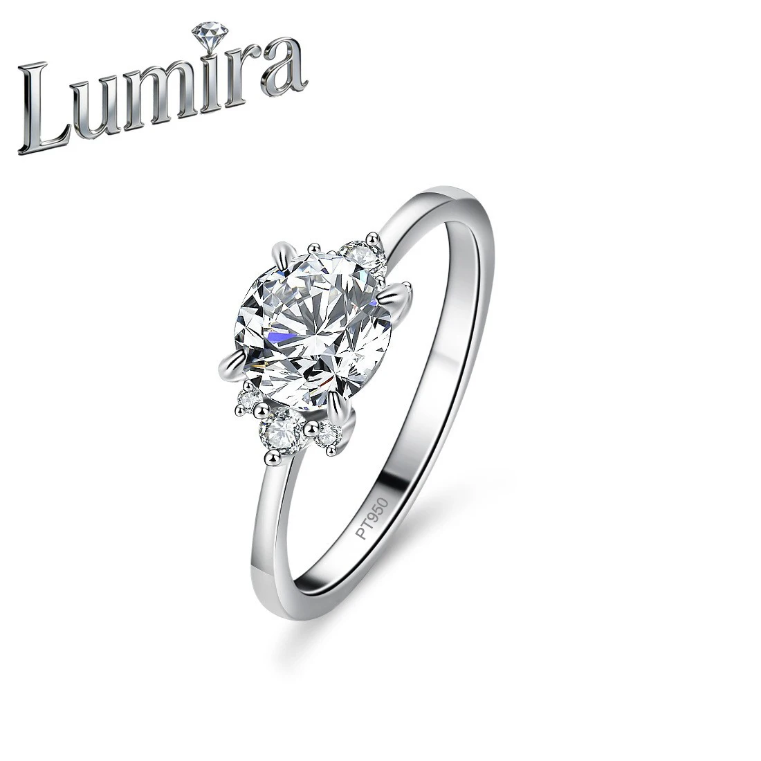 

Кольцо Lumira Platinum PT950 с муассанитом в форме цветка 1 карат, женское, с четырьмя крапанами, сверкающее, для помолвки