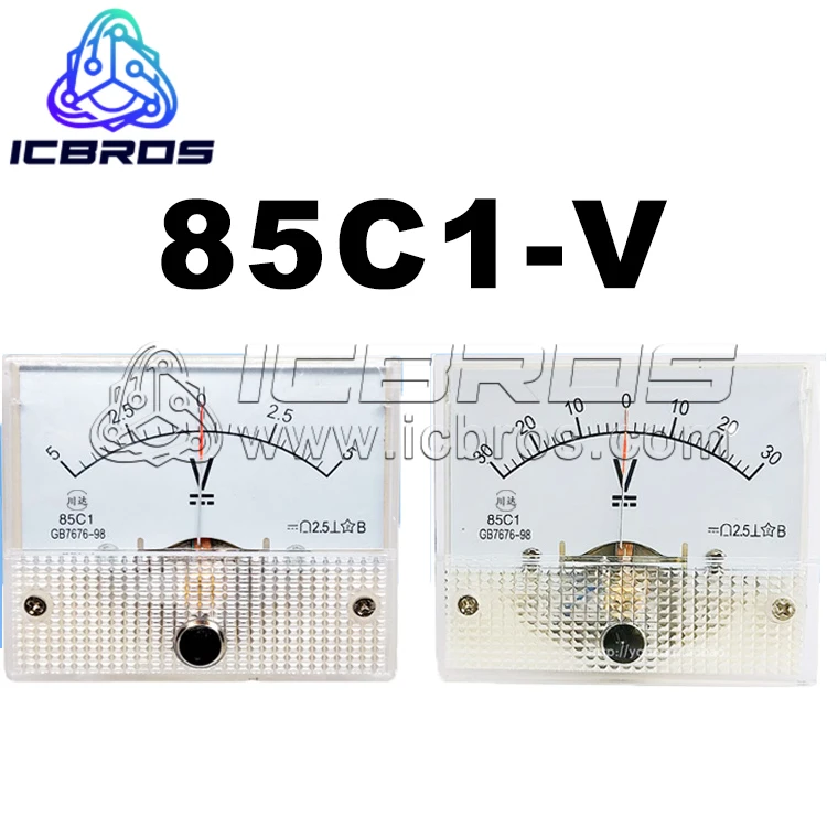 85C1-V Pointer Type DC Voltmeter Positive And Negative 5V 10V 15V 20V 30V 50V 100V Bidirectional Voltage