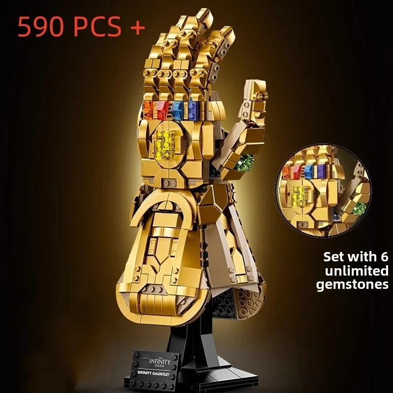 Compatible set Infinity Gauntlet Fit Building Blocks Thanos Gauntlet Glove with Infinity Stones Bricks Toys for Boys Gifts