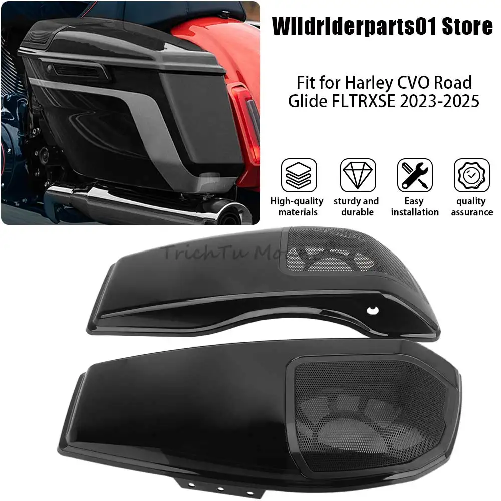 Motorcycle Part Black Saddlebag Lids With Sealing Strip Rubber Gasket With Waterproof Lid Covers For Harley Davidson 2023-Later