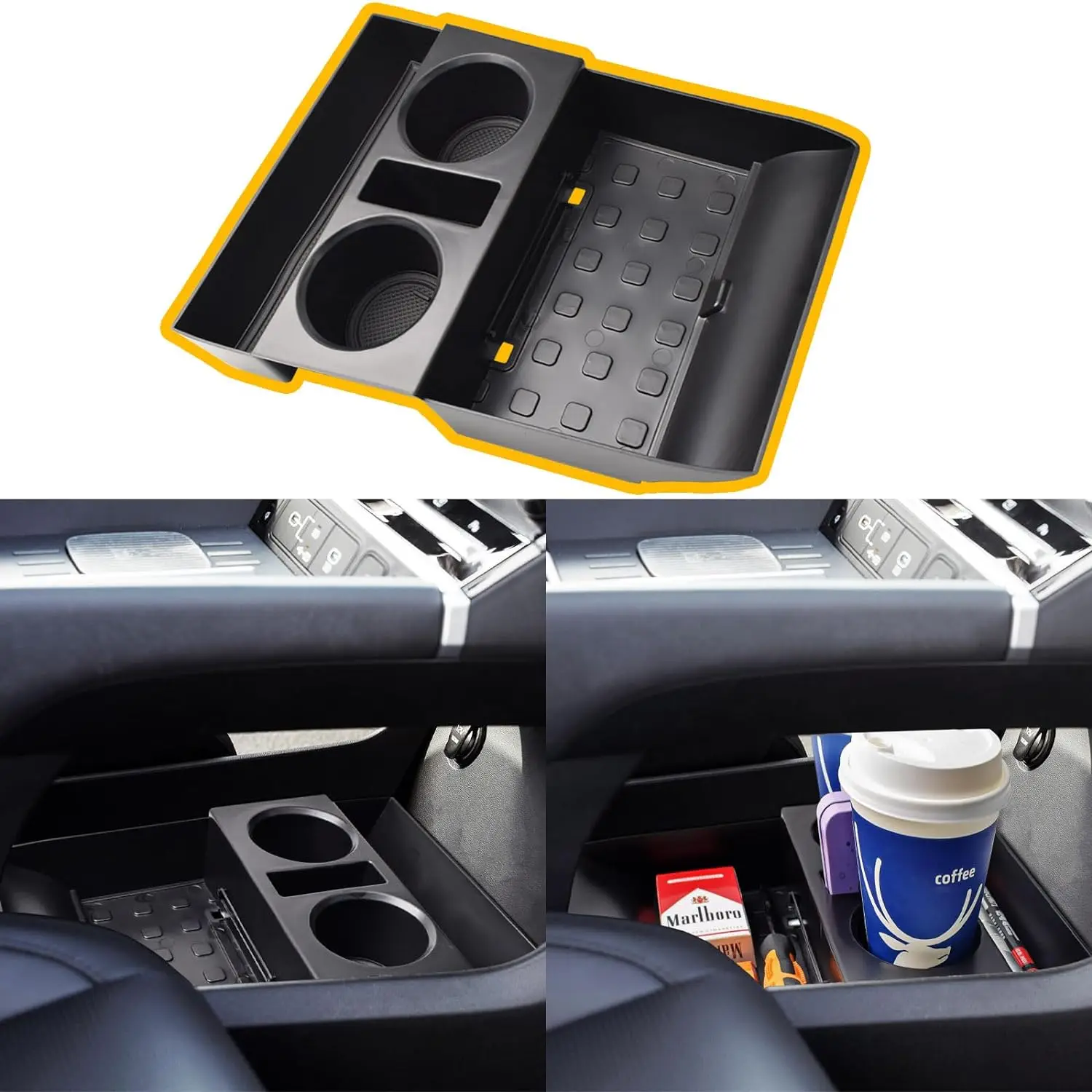 

Lower Armrest Storage Box For 2024 Santa Fe Hyundai Center Lower Console Tray ABS Organizer Car Storage Interior Accessories