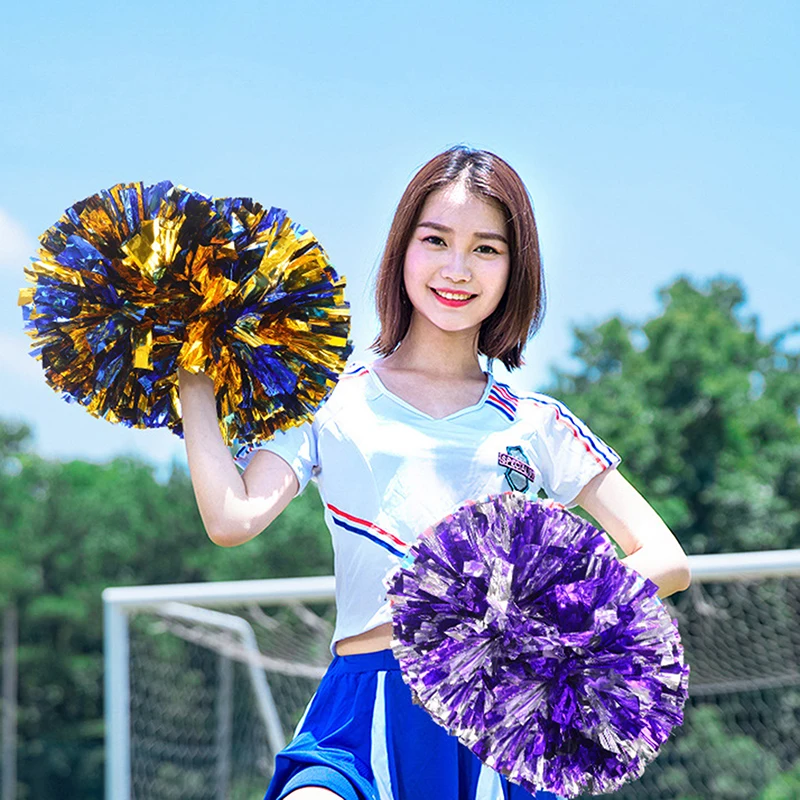 1Pc 30CM balle sport Match danse vocale fête Concert décorateur venir sur les accessoires jeu Pom Poms avec poignée pom-pom girl torcher