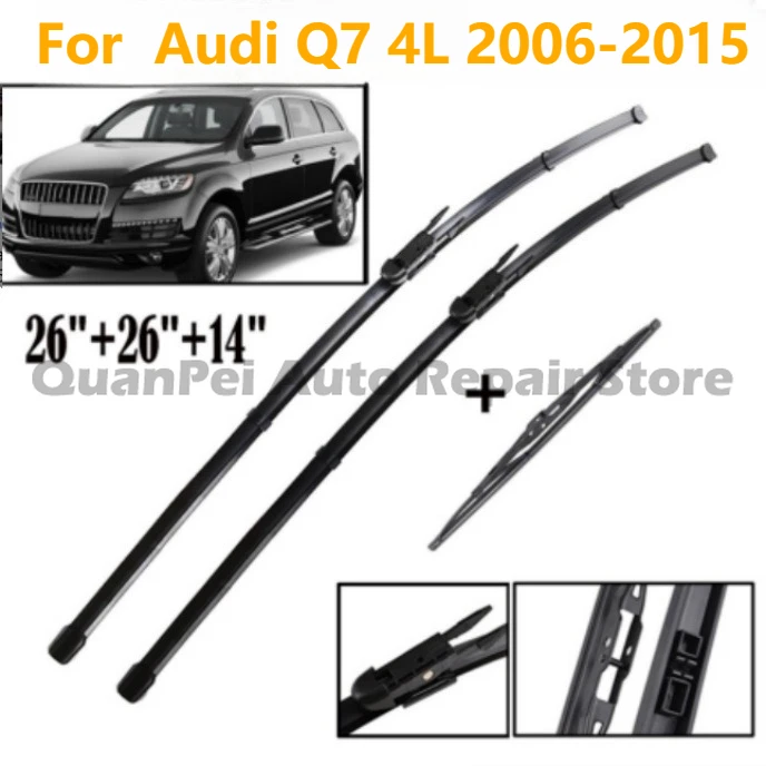 Geeignet für Audi Q7 4L 2006-2015 Front- und Heckscheibenwischer Auto-Wischerblatt-Set