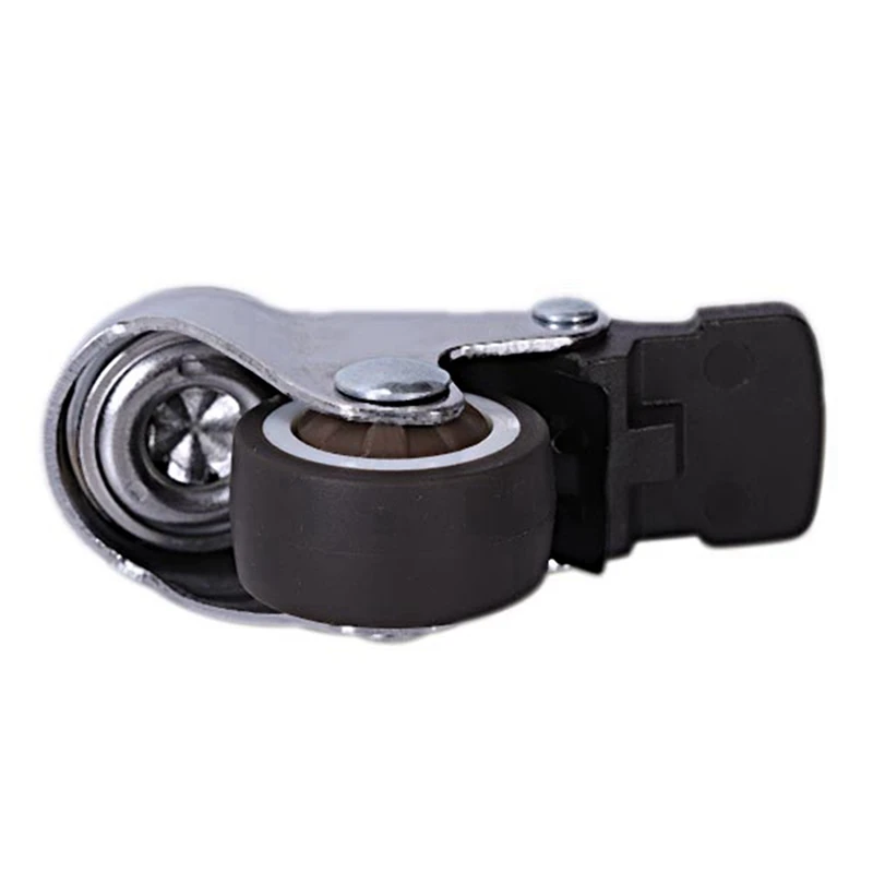 12Pcs Mini Small Casters 1 Inch M8x15mm Tpe Silent Wheels With Brake Universal Casters Wheel