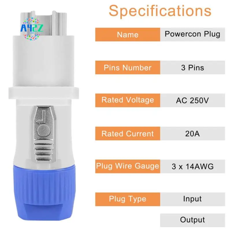 A42Z-10PCS For Powercon Connector 3 Pin Male Panel Mount Female For Neutrik Power Cable, AC250V 20A Adapter For Stage Light