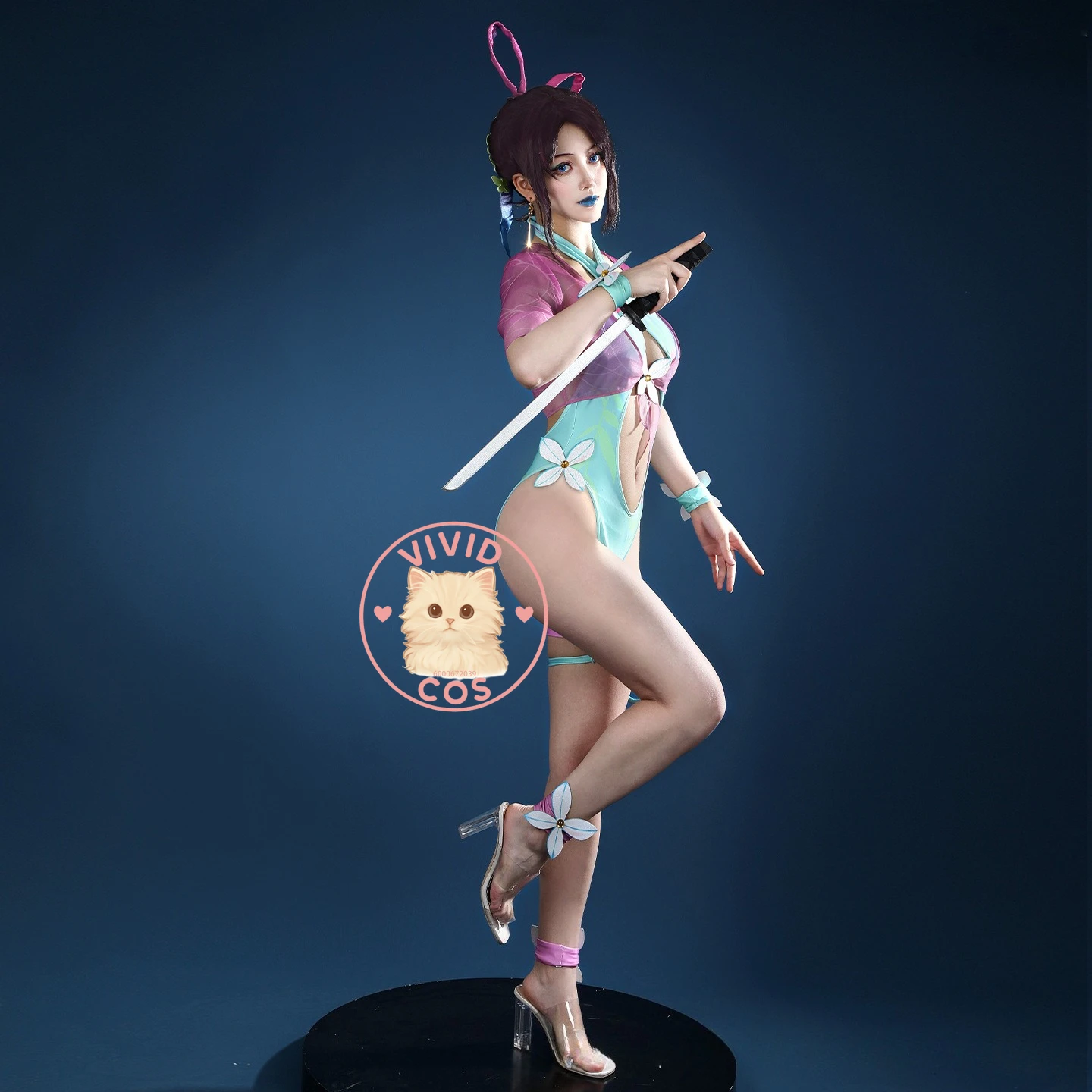 Game Cosplay Costume Anime Psylocke Role Playing Clothes Blue One-piece Swimsuit for Women Comic Con Halloween Party Suits