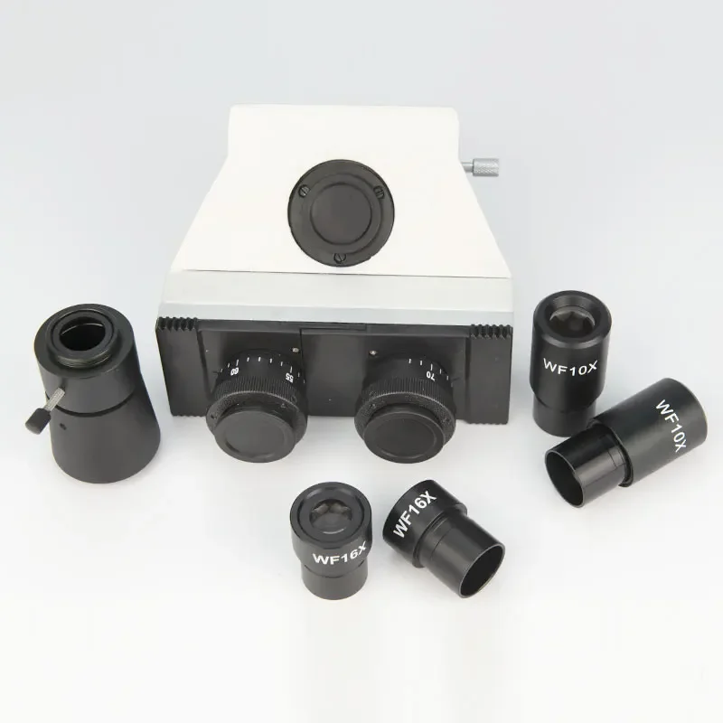 Imagem -03 - Metal Microscópio Biológico Cabeça Monocular Binocular Trinocular Cabeça Microscópios de Ensino Wf10x Wf16x Ocular