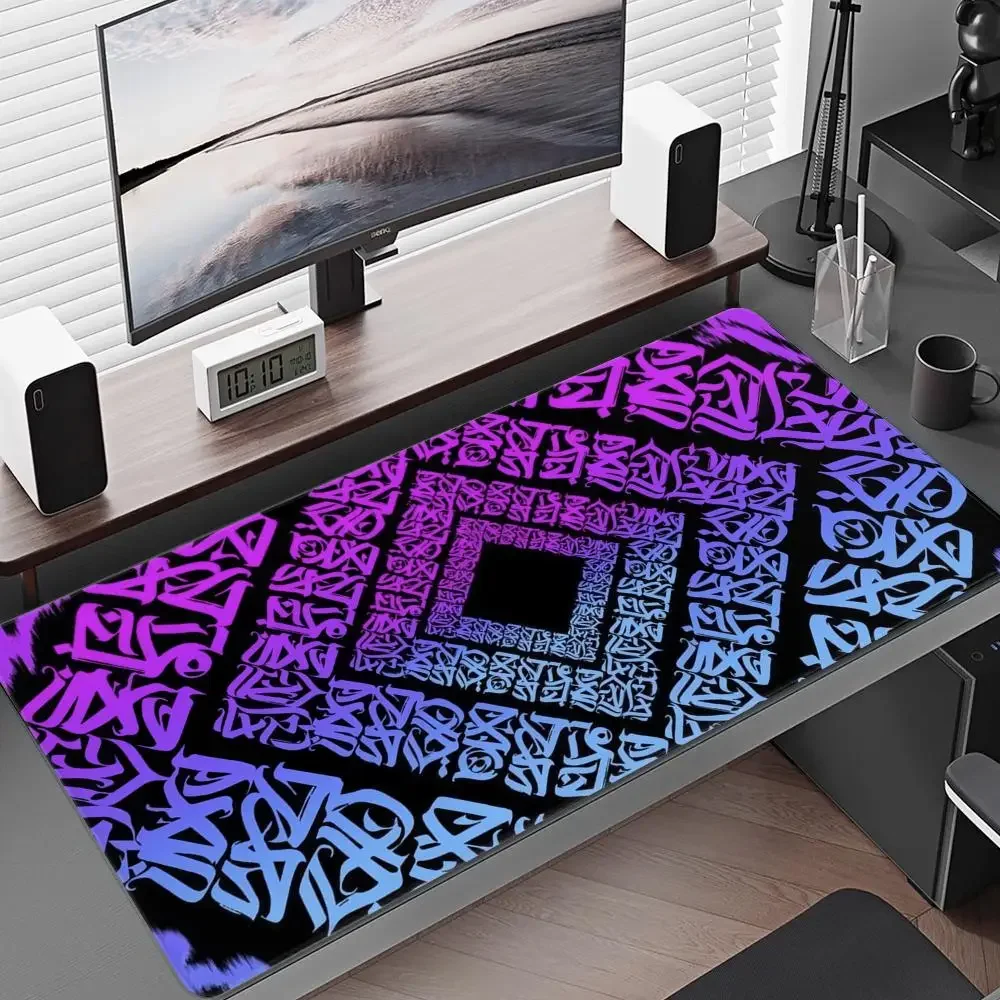 

Islamic Calligraphy Mousepads, Extra Large Textured Pattern Keyboard Pad, Large Size Desk Pad, Non-slip Rubber Base Design 40x90