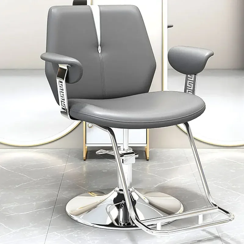 

Luxurious Barber Chair with Heavy-Duty Hydraulic Pump Shampoo Adjustable Reclining Salon Chair for Hair Stylist Salon Furniture