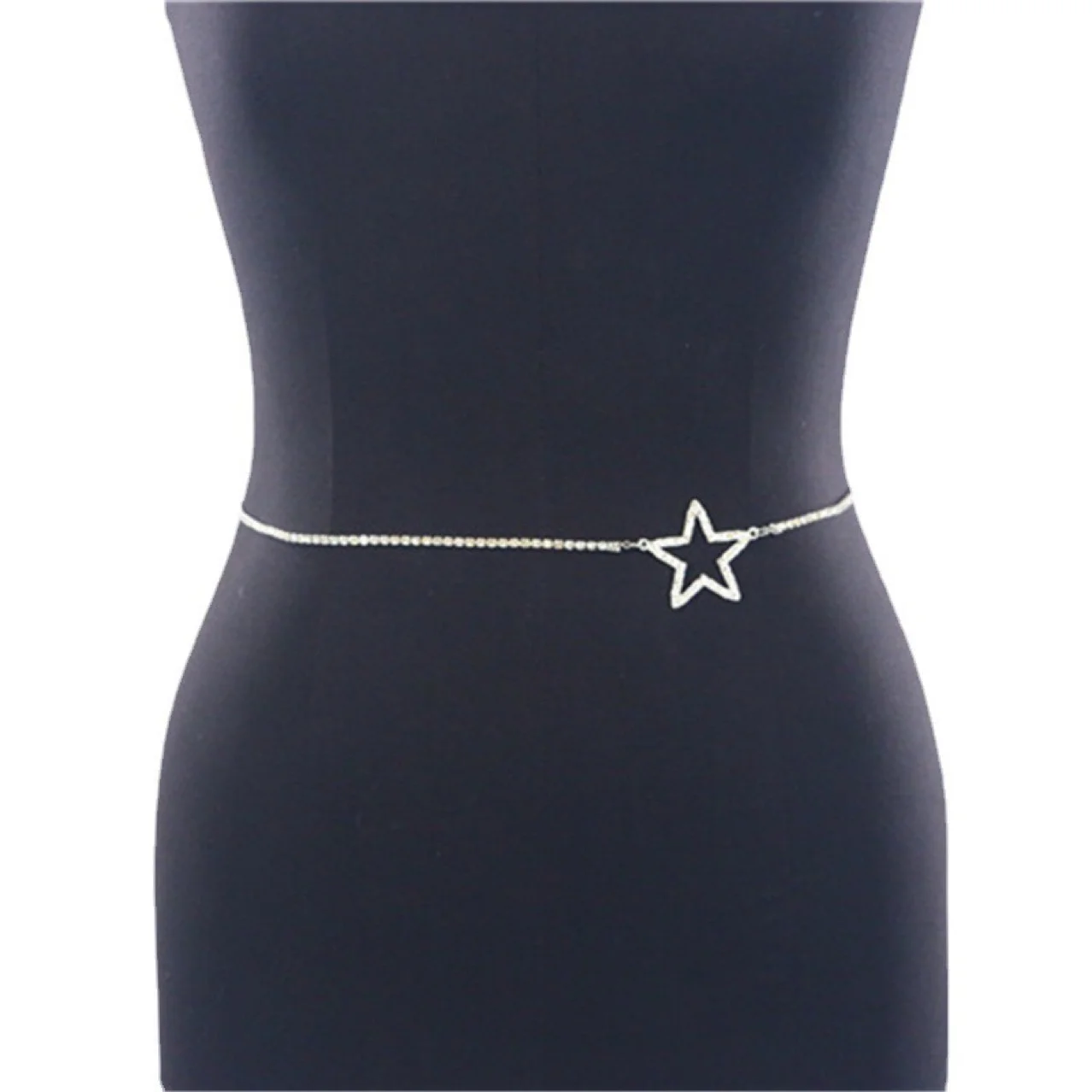 

Jewelry: simple claw chain diamond, geometric body chain, temperament, versatile, five pointed star diamond waist chain, female