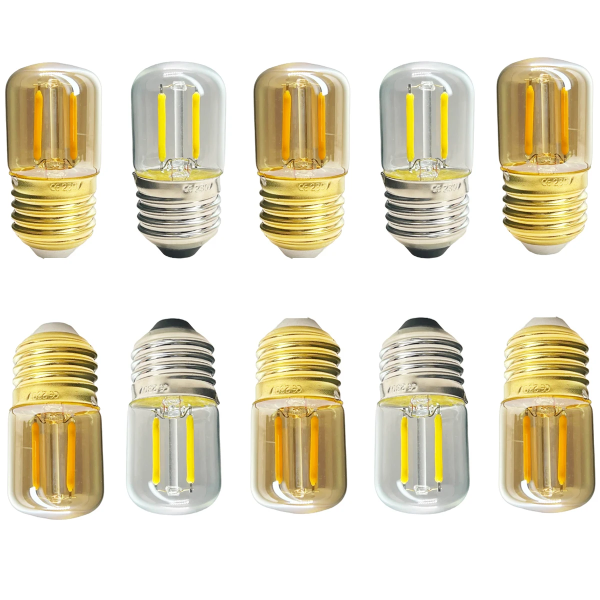 

10Pcs Mini E27 T28 Light Bulb Filament 1W Edison Vintage Led Lamp Ac220V Bulbs For Home 360/Degree Beam Angle Living Room