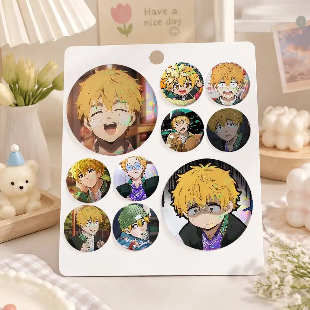 A-a-Akihiko Nirei Cartoon Round Brooches On Backpack Jacket Acrylic Button Pins Collection Gifts