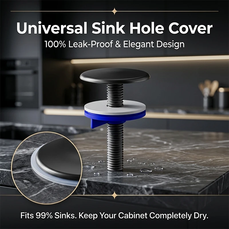 Kitchen Sink Faucet Hole Cover Stainless Steel Blanking Plug Rust Proof Basin Tap Hole Stopper Leak Proof Metal Sealing Cap