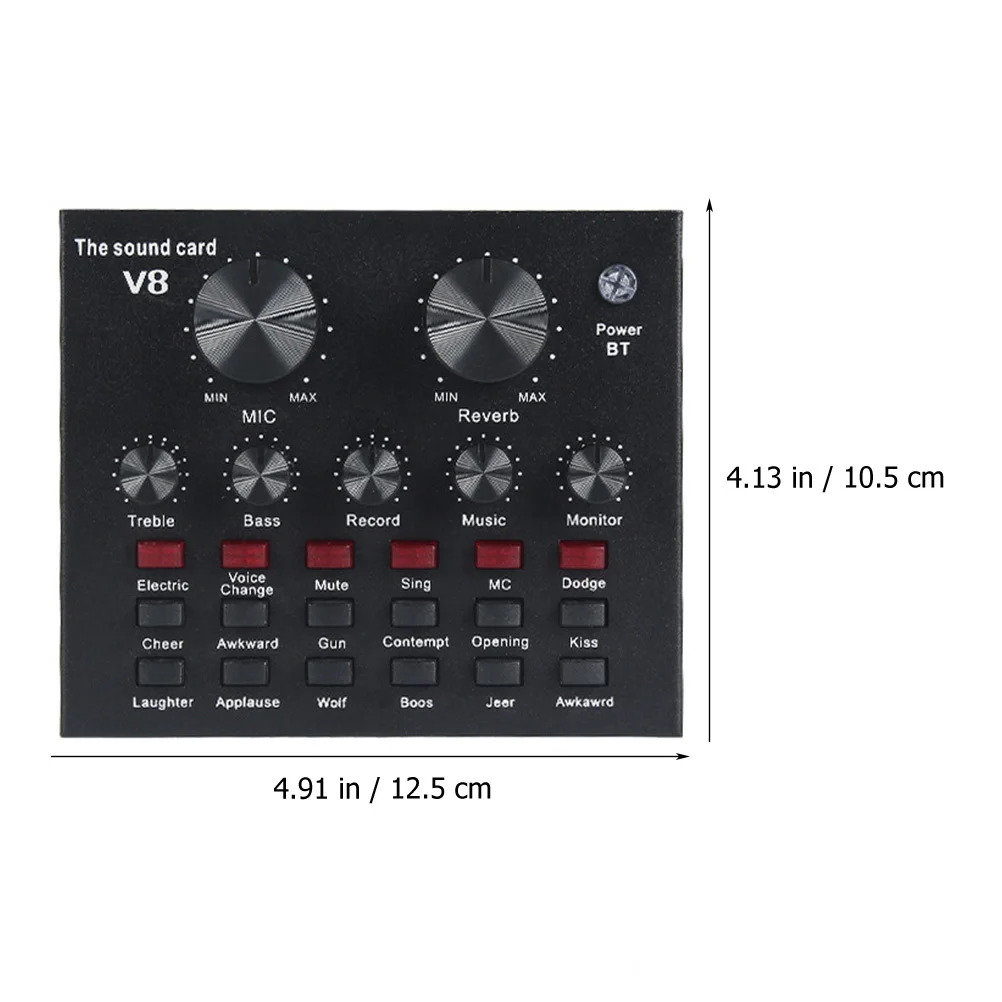 1Set Condenser Microphone Sound Card Professional Live Streaming Sound Mixer Board Noise Reduction Podcast Recording Voice