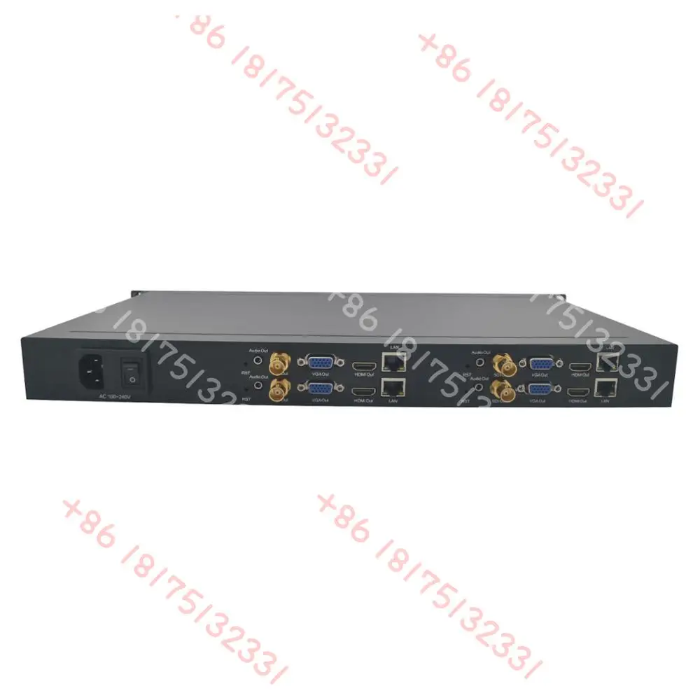 Décodeur IP vers vidéo Rack 4 canaux 1U (RX) Décodeur H.265 HD MI SDI pour la diffusion radio et TV