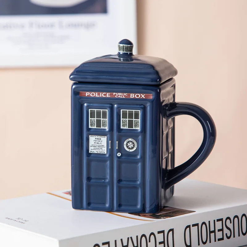 Creative Police Box Mug British style vintage Funny Ceramic Coffee Tea Cup In Blue and Milk Drinks Breakfast Cup Gift Mugs