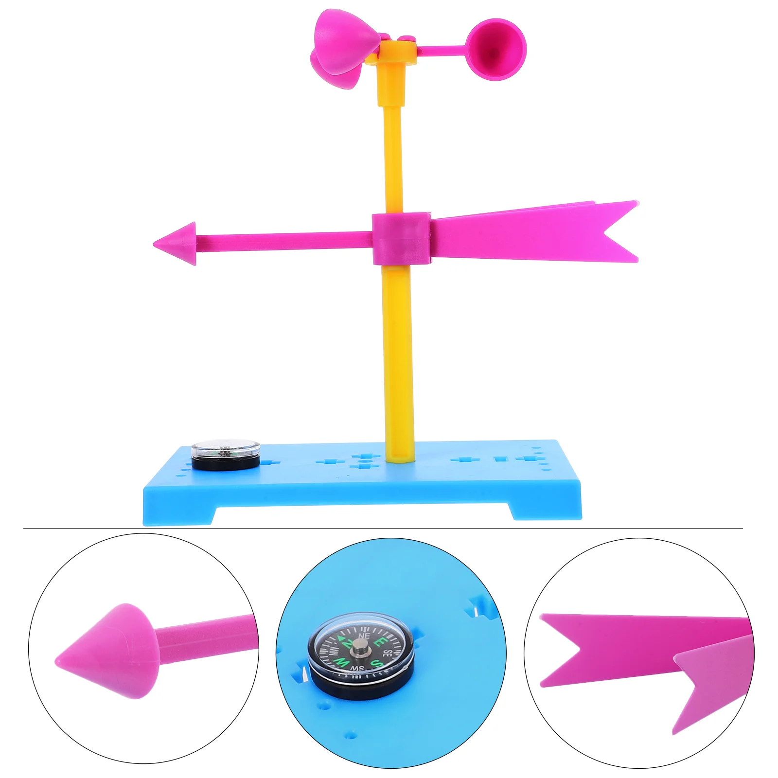 Wind Vane Plastic Kids Science Weather Kit Indicator Station DIY Experience Assembly Educational Experiments for Model Toys